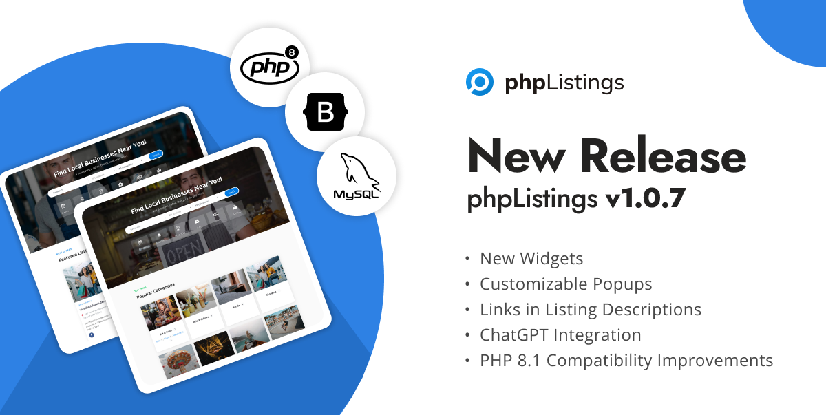 phpListings 1.0.7 new release